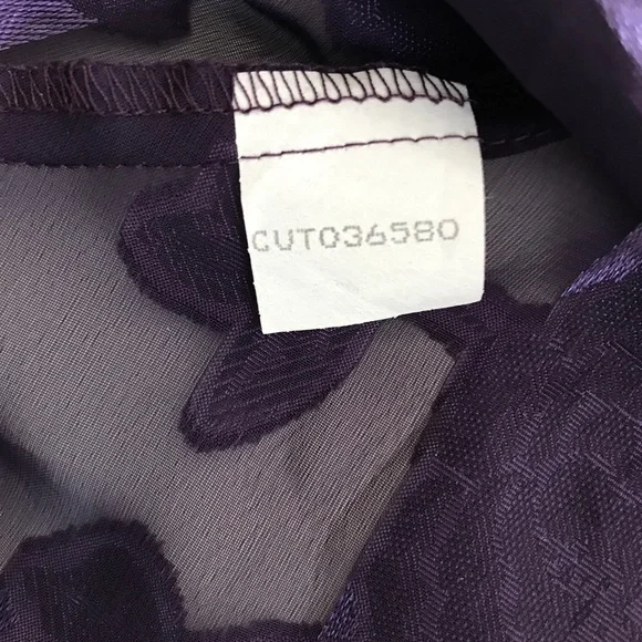 Semi-Sheer Deep Purple Gilligan & O’Malley Satin Floral Slip Nightgown Size S - Picture 5 of 6